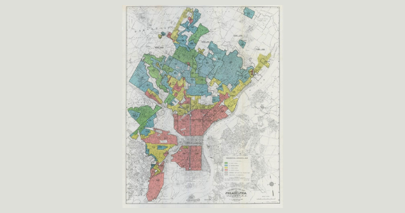 Map from early 1900's of redlining in Philadelphia
