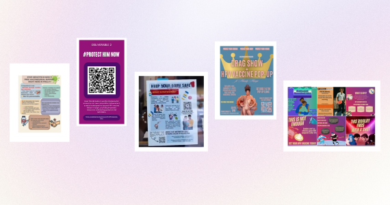 thumbnail images of five infographics about vaccine trust in Philadelphia