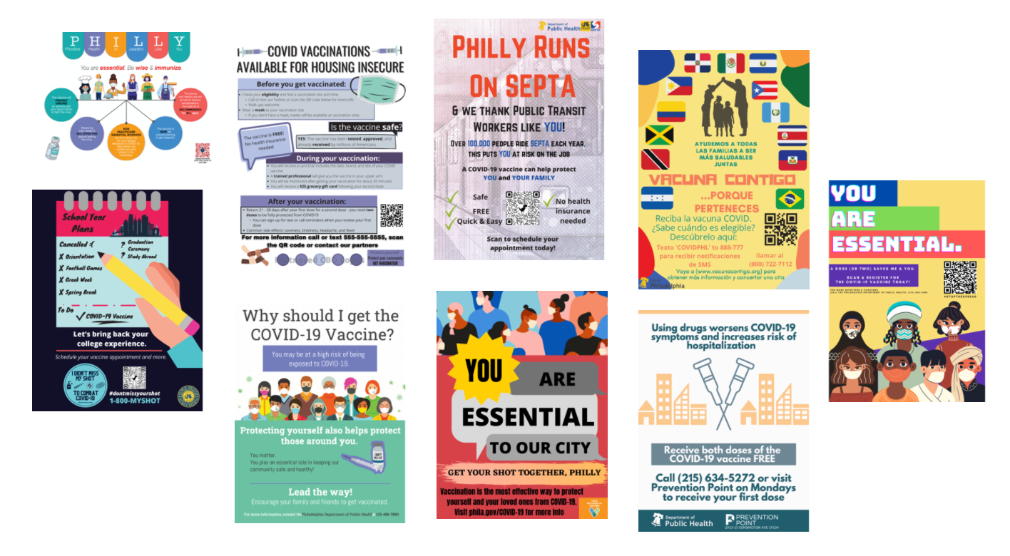 Competitors' thumbnails of their poster submissions