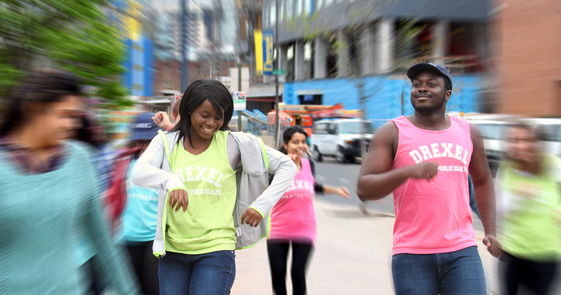 Dornsife Students participate in flash mob for National Public Health Week
