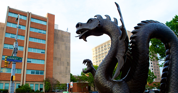 Nesbitt Hall with Mario in foreground