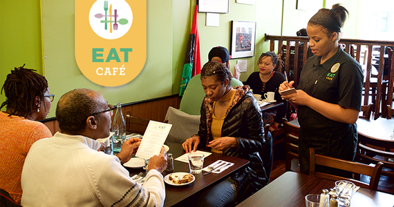 Interior of the EAT Cafe