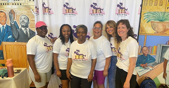 Dornsife researchers gather with Philly Joy Bank community evaluators at Cecil B. Moore Library in North Philadelphia