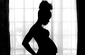 Pregnant teen silhouette