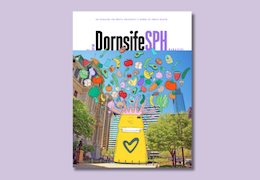 Dornsife School of Public Health 2024 magazine cover featuring the theme "community support"