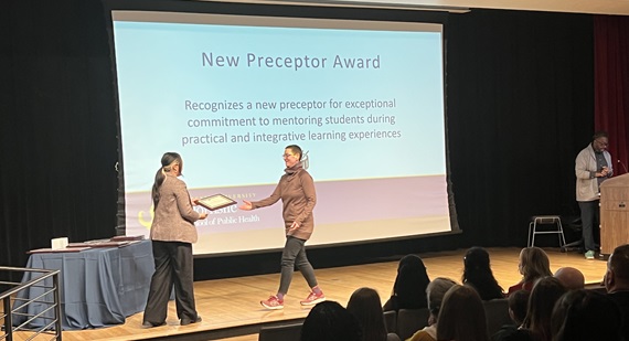 2026 new preceptor award winner receiving certificate