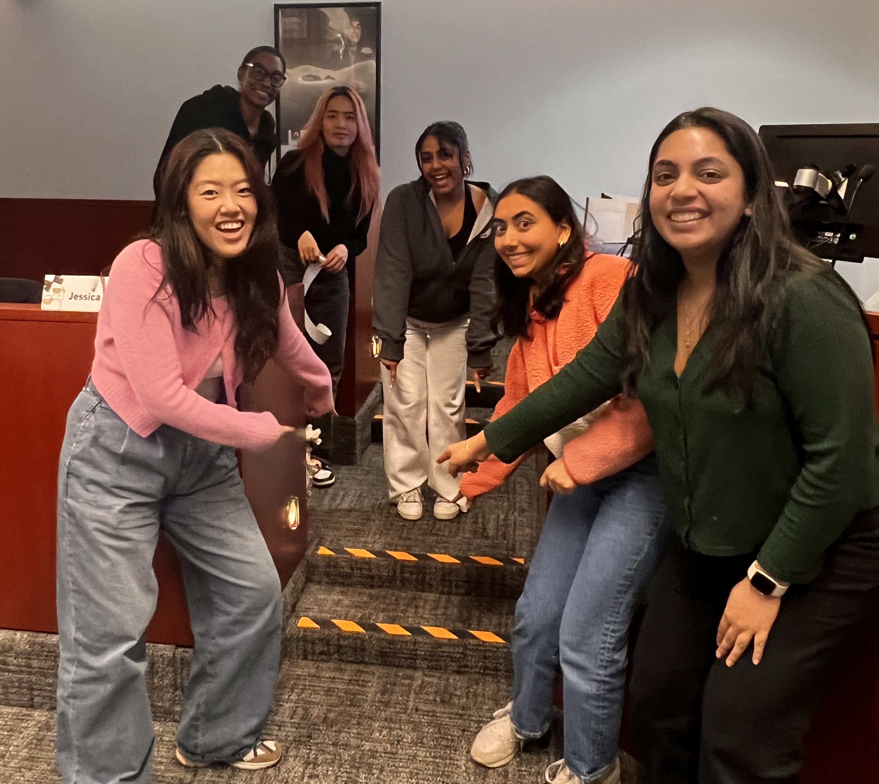 Injury prevention and control students pose with their taped steps