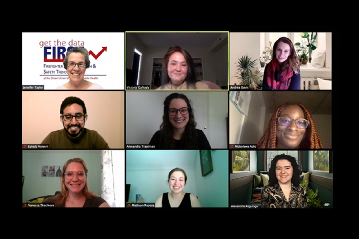Zoom screenshot featuring new fellows with Dr. Taylor