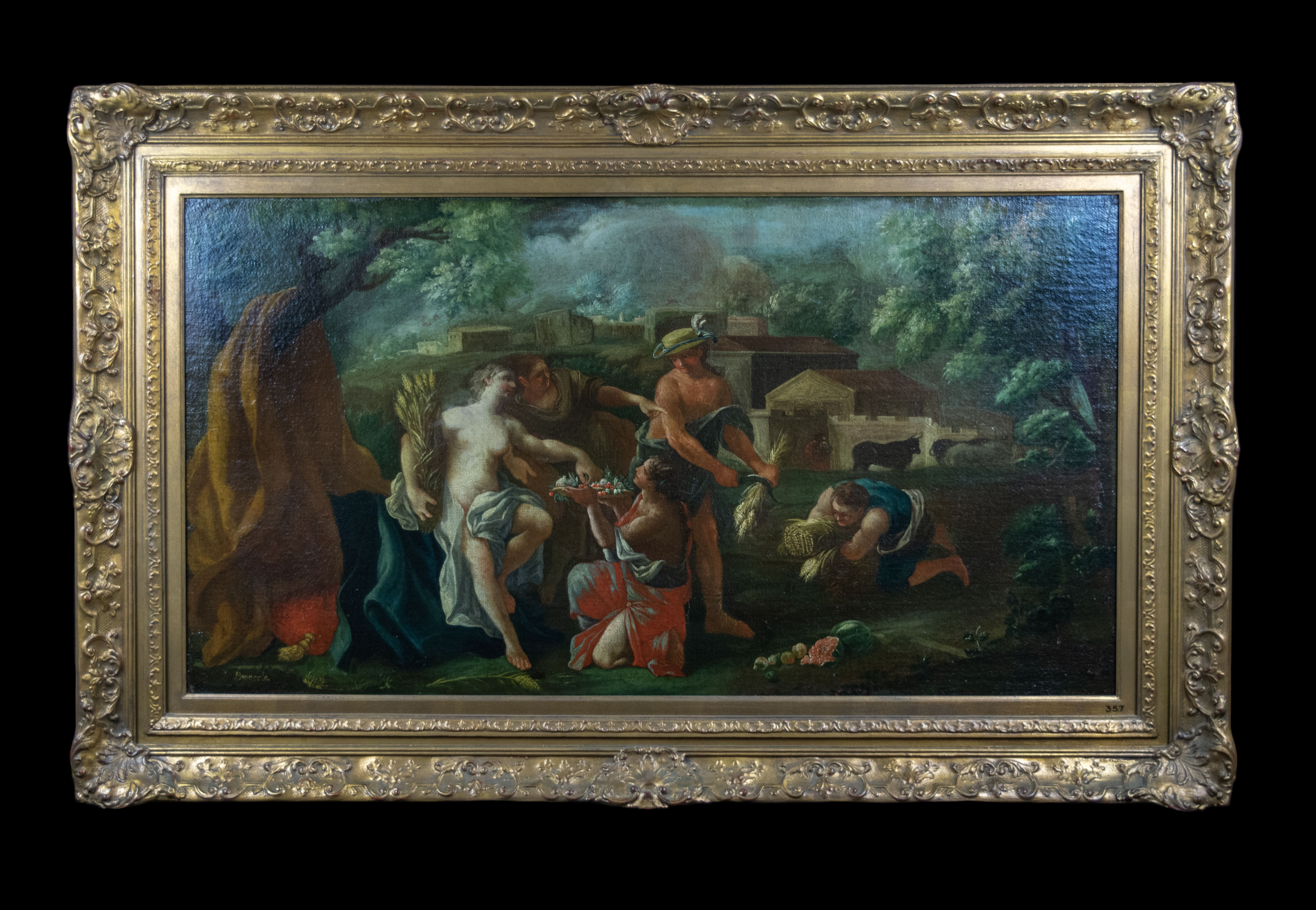 Oil painting on cavas with gilded frame