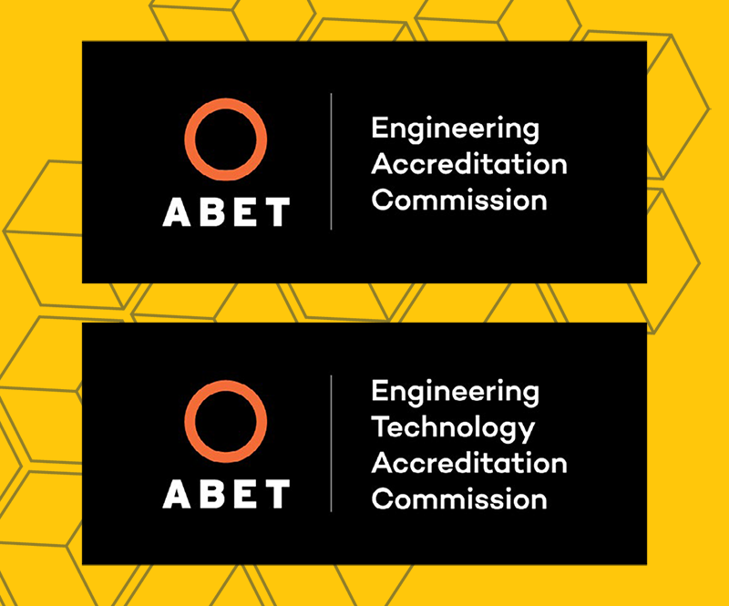 Nine undergraduate programs in the College of Engineering are accredited by ABET, the accrediting body for applied sciences, computing, engineering, and technology education.