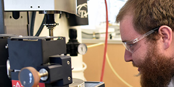 Student working in engineering lab