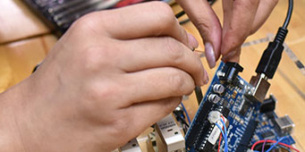 Student working in lab