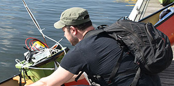 Student monitoring river water