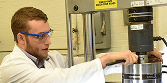 Student working in lab