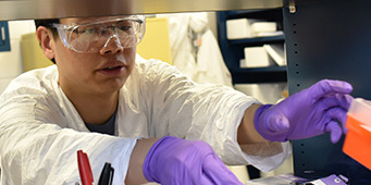 Student working in lab