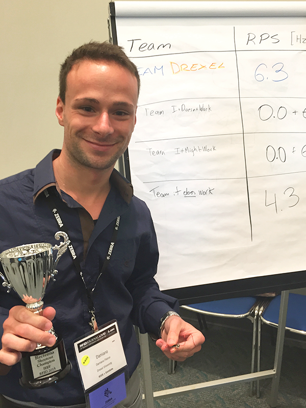 Damiano Patron, winner of Rectenna Spinout² at the 2015 IEEE RFID Conference
