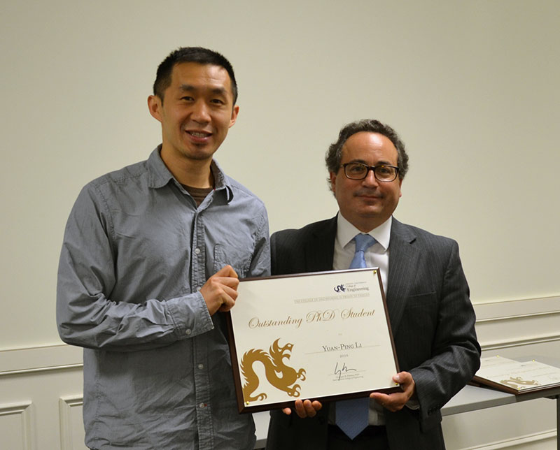 Award recipient Peter Li with Dean Palmese