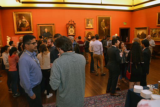 Faculty, staff and students gathered in the A.J. Drexel Picture Gallery.