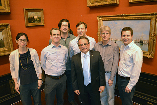 Faculty from Chemical and Biological Engineering congratulate Dr. Palmese.