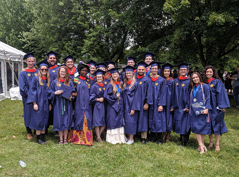 Graduating Materials seniors in regalia