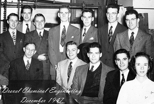 Alice Forbes with her fellow chemical engineers in 1947.