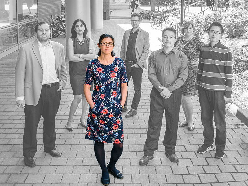 Group of faculty members outside Bossone