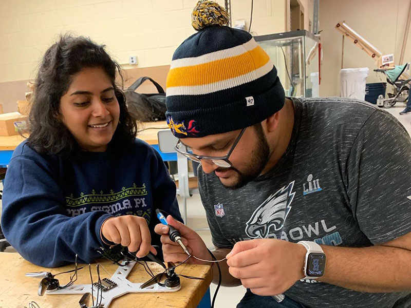 Students working on senior design project