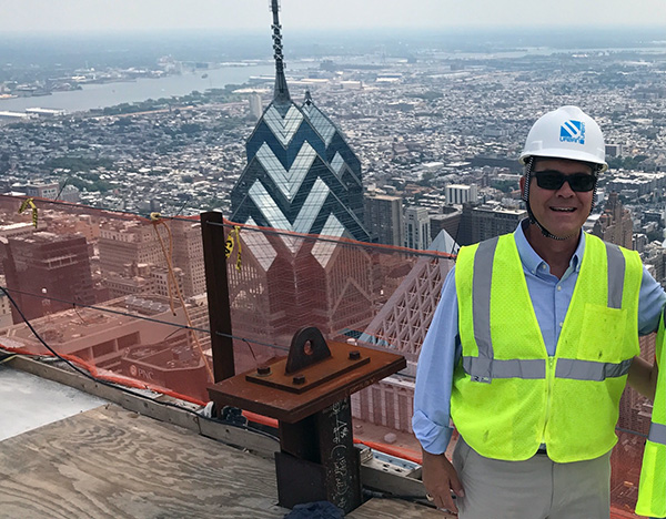 William Thomsen on the Comcast Tower