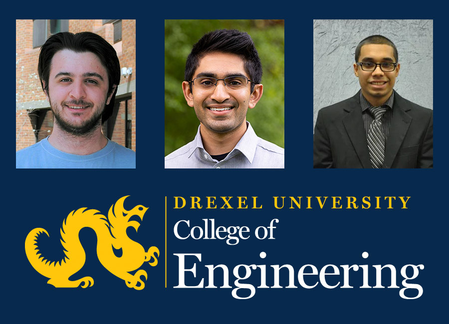 Headshots of three students