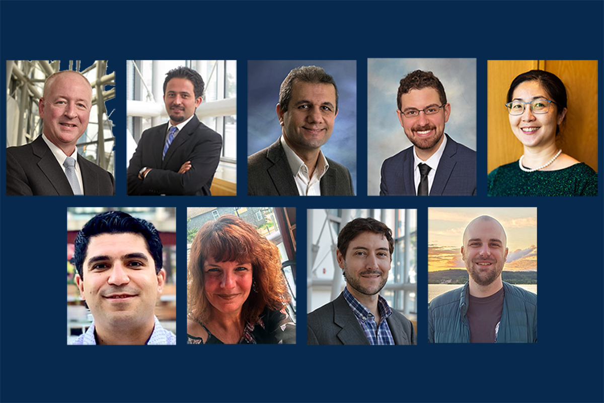 A series of nine headshots