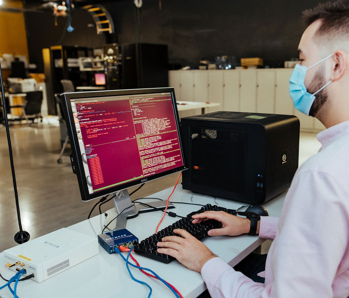 Man working on computer 