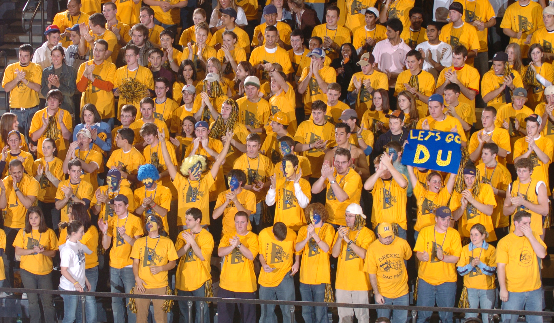Drexel students at a basketball game