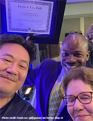 Frank Lee selfie with Paula Cohen and Brian Blake