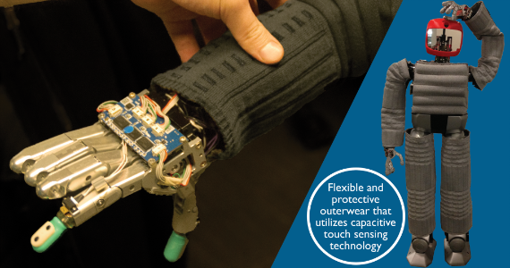 Flexible and protective outerwear that utilizes capcitive touch sensing technology