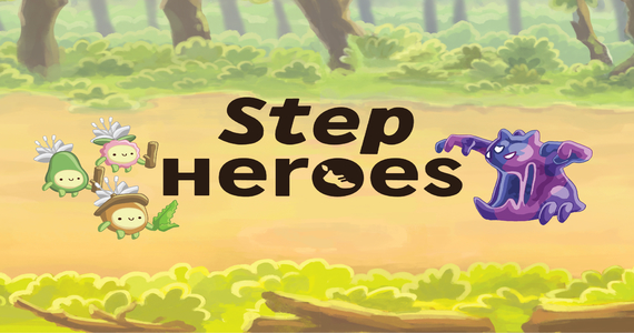 StepHeroes title image with the player plant characters and the Bogg enemy/boss.