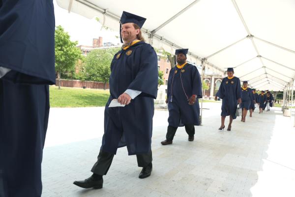 Students in cap and gown