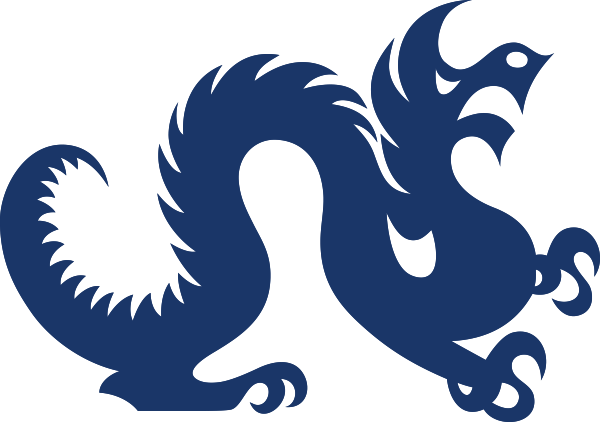 Drexel dragon in blue