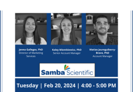 Panelists headshots for Samba Scientific and virtual workshop date and time