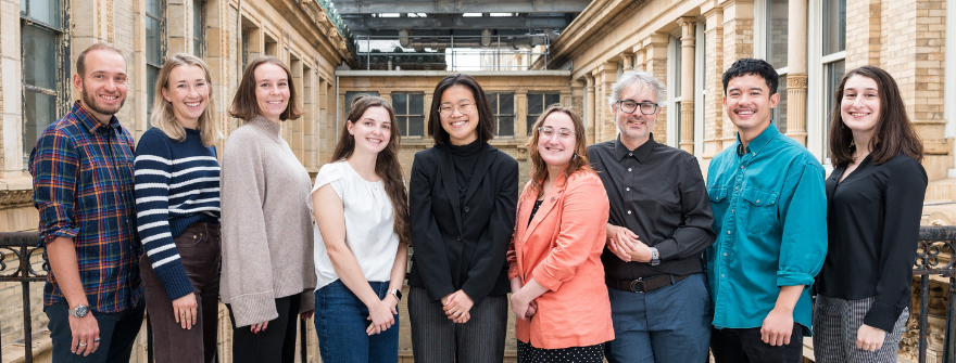 Group of Graduate College Doctoral Fellows on Main Building landing