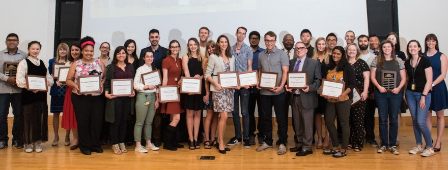 Graduate Student Day 2019 awardees on stage