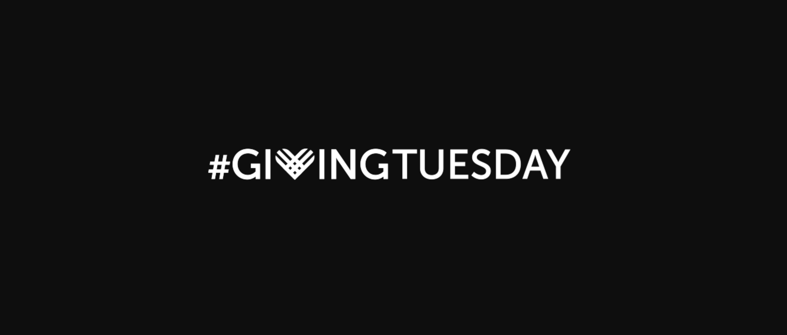 Black background with the word in white #GivingTuesday