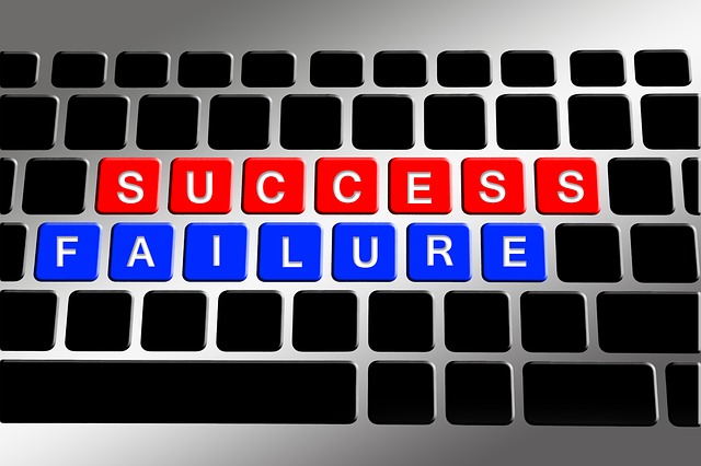 Keyboard that says "success failure"