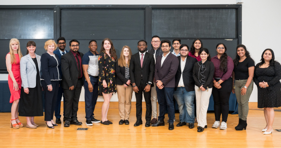 group of students on stage