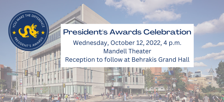 President's Awards Celebration - October 12, 4 p.m.