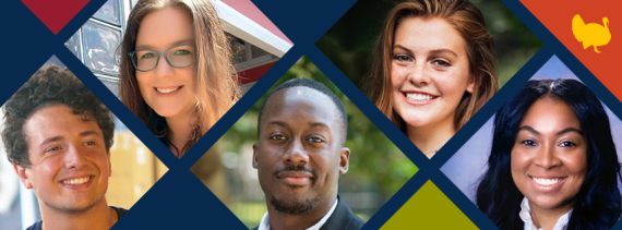 Headshots of five presenters of panel discussion