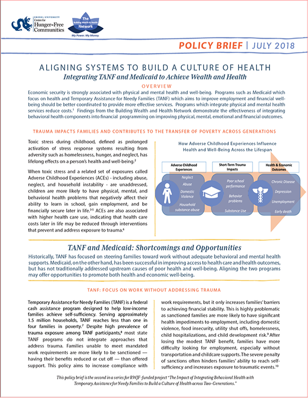 Report Cover - Aligning Systems to Building a Culture of Health