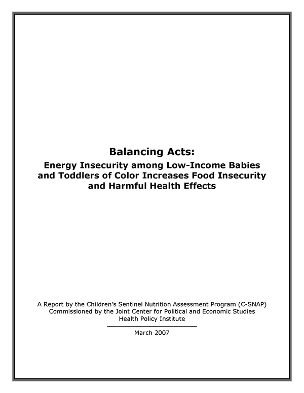 Report Cover - Balancing Acts