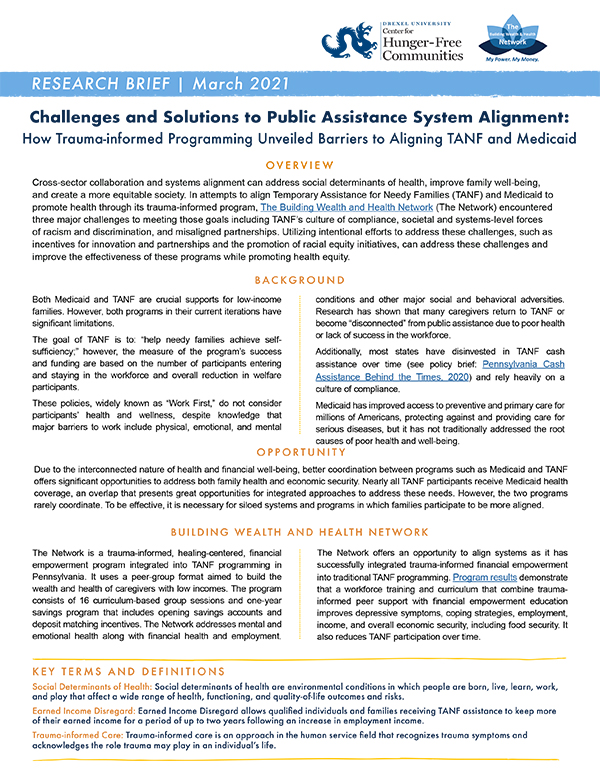 Report Cover - Challenges and Solutions to Public Assistance Systems Alignment