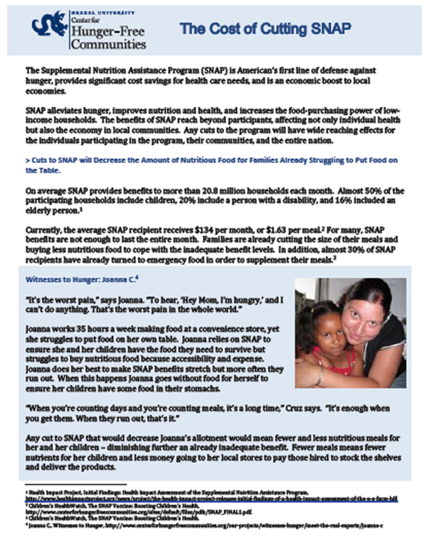 Report Cover - Cost of Cutting Snap