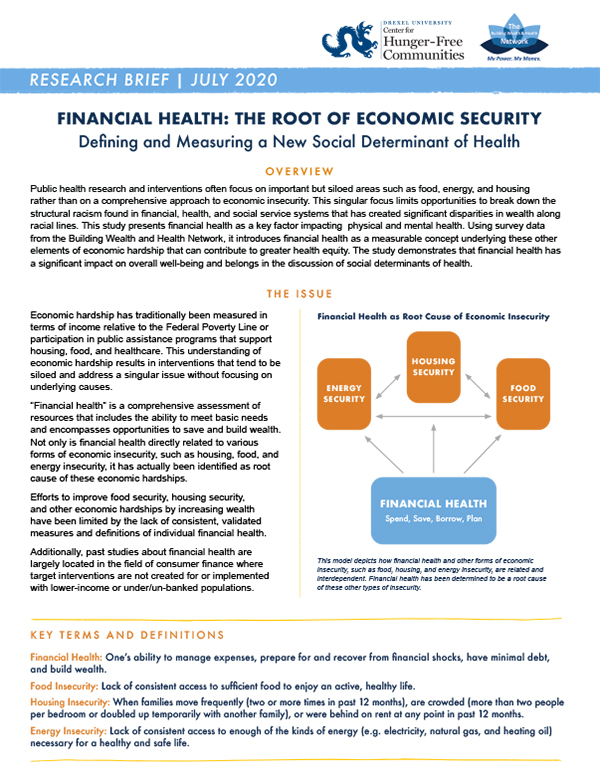 Report Cover - Financial Health: The Root of Economic Security
